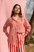Red Mirror Embroidered Stripe Shirt